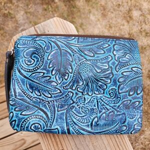 Patricia Nash Blue Cassini Wristlet